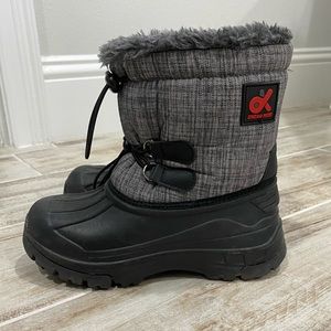🎄Kids snow boots Y4 fur lined rubber sole boys